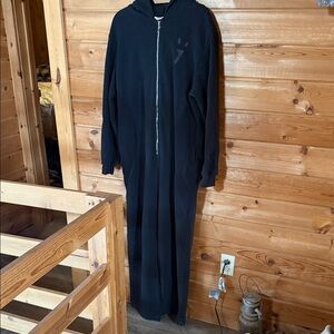 YITTY Black Zip-Up Hoodie Jumpsuit with Black Logo